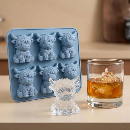 Mini Highland Cow Ice Cube Mold, Silicone Ice Cube Tray, Cute 3D Ice Cubes for Drinks, Parties, and Gifts, Perfect for Beverage Enhancements #GLOBAL PICKS
