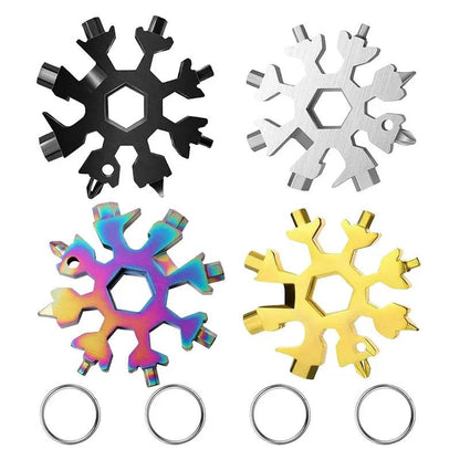 Viral 18-in-1 Snowflake Multi-tool Stainless Steel Portable Wrench All-in-One Screwdriver & Bottle Opener Must-Have Survival Gadget for Outdoor Activities