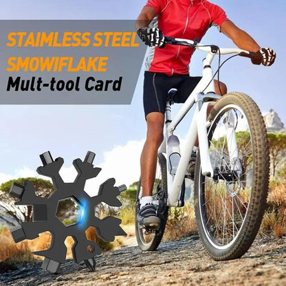 Viral 18-in-1 Snowflake Multi-tool Stainless Steel Portable Wrench All-in-One Screwdriver & Bottle Opener Must-Have Survival Gadget for Outdoor Activities