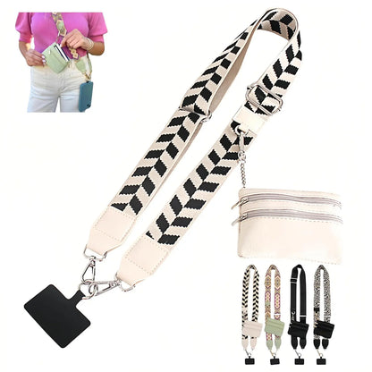 Clip and Go Strap for Phone With Wallet Crossbody, Phone Strap With Wallet, Phone Strap Crossbody With Zipper Pouch Wallet, Adjustable Mobile Phone Strap, Mother's Day Gifts