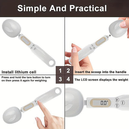 High Precision Kitchen Scale Spoon or Electronic Scale, Creative Digital Display Measuring Spoon, Compact Kitchen Scale for Cooking Baking