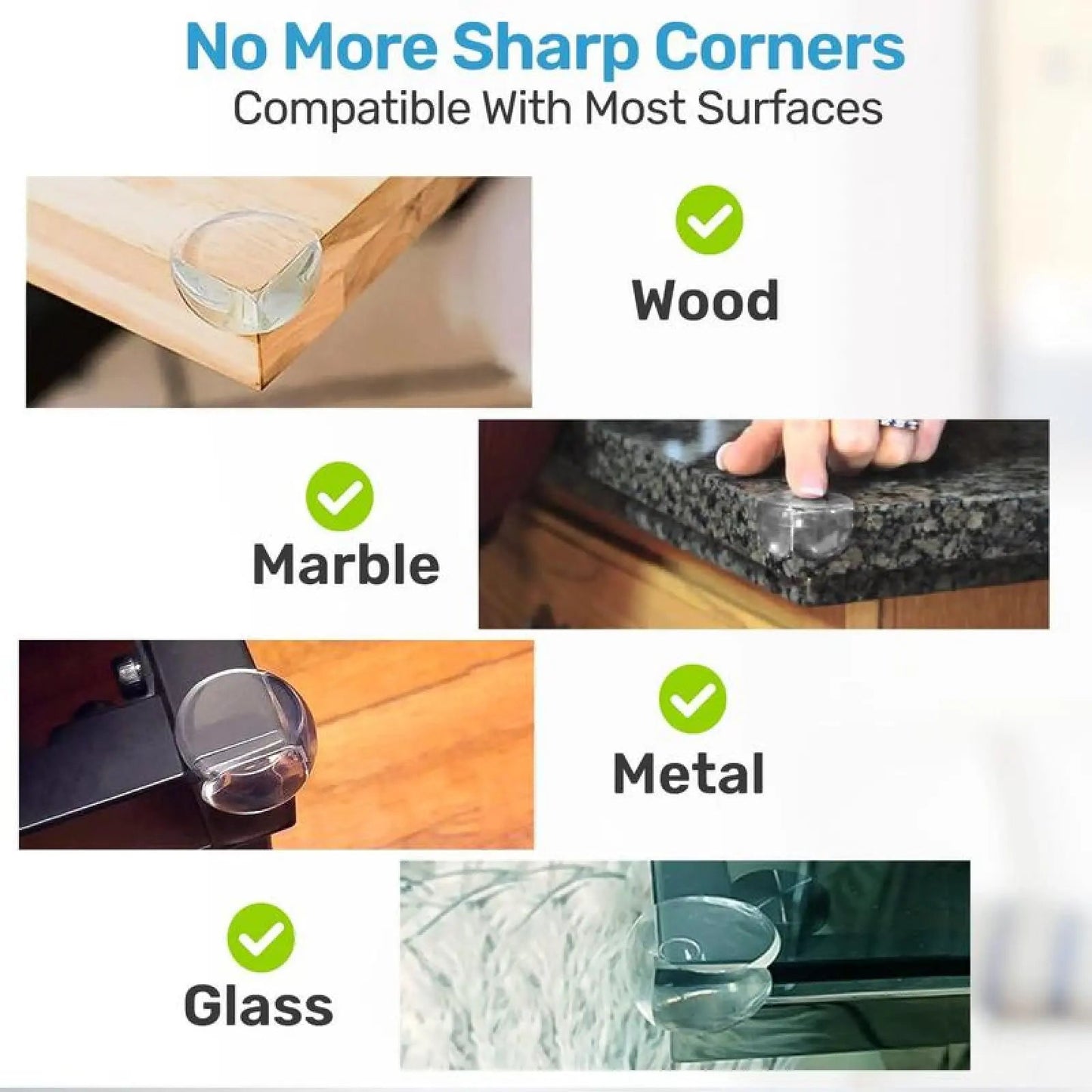 16 Pack Table Corner Protectors For Bump Safety Clear Transparent Flexible Adhesive Protection.