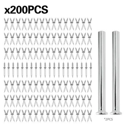 200 Count Non-Marking Double-Headed Skirting Nails Sturdy Damage-Free Wall Installation Kit for Easy Application Functional Mounting Nails for Baseboards Wall Panels Furniture Cover Plates No Drilling Required