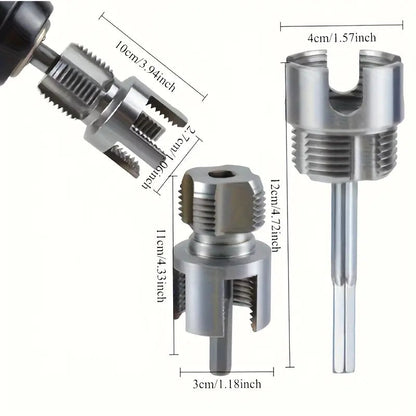 3-Piece Heavy-Duty Alloy Pipe Threading Tool Set - 1/2", 3/4", 1" Internal/External Threads, Electric Drill Compatible PVC/Plastic Pipe Threading Tool, Suitable for DIY and Professional Plumbing Installations (Compatible with PPR, MPP Pipes)Summervibes