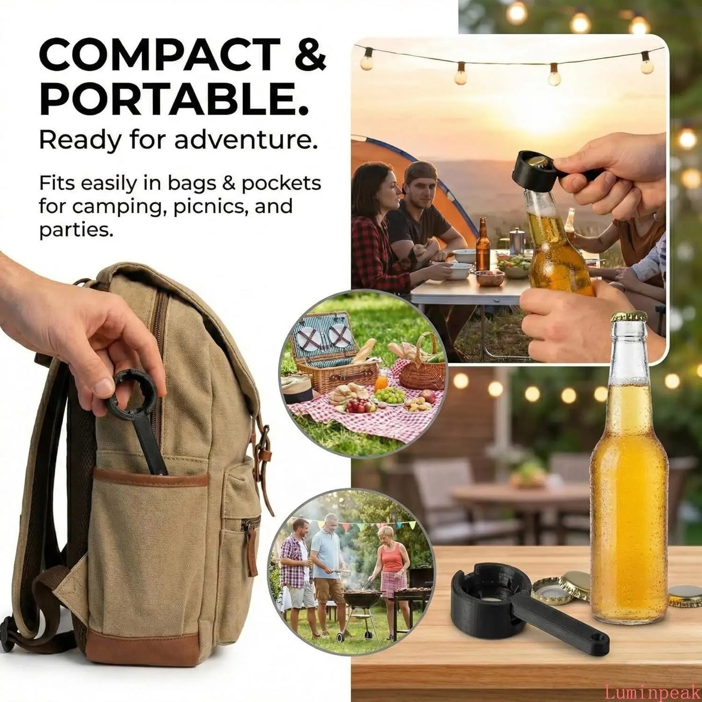 3pcsBottle Cap Launcher, Bottle Opener, Bottle Cap Shooter of Different Beer Bottles, Cap Blaster for Beer, Soda, And Wine Bottles, Perfect for Parties, Gatherings & Gifts (330/500ml)