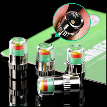 [4 PCS ]Car Auto Tire Pressure Monitor Valve, Car Pressure Monitor Valve Stem, Tire Pressure Monitor Valve Stem Cap for Medium-Sized, Small, Motorbikes, Bicycles