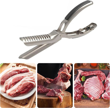 BBQ Rib , Rib Membrane Remover Stainless Steel Tool Kit, with Arc Clamp & Non-Slip Grip, Ergonomic Design for Easy Membrane Removal, Dishwasher Safe BBQ Accessories (1 PC)