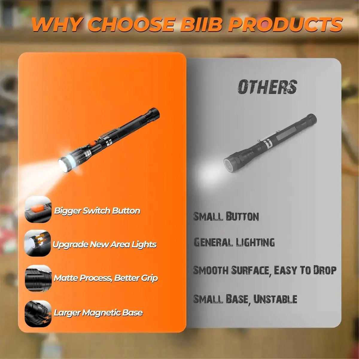 Extendable Magnetic Pickup Tools - Telescoping Magnet with LED Flashlight Gifts for Men, Fathers Day Mens Gifts from Daughter Son, Birthday Gifts for Men Dad Him,car accessories