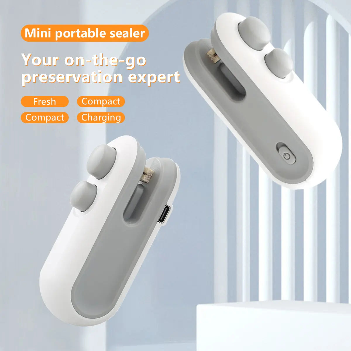 【FaddishDeal】Mini snack bag sealing machine,2 in 1 heat USB rechargeable snack bag selaer,plastic Electric bag sealers, keep food fresh. Portable Sealer Picnics.