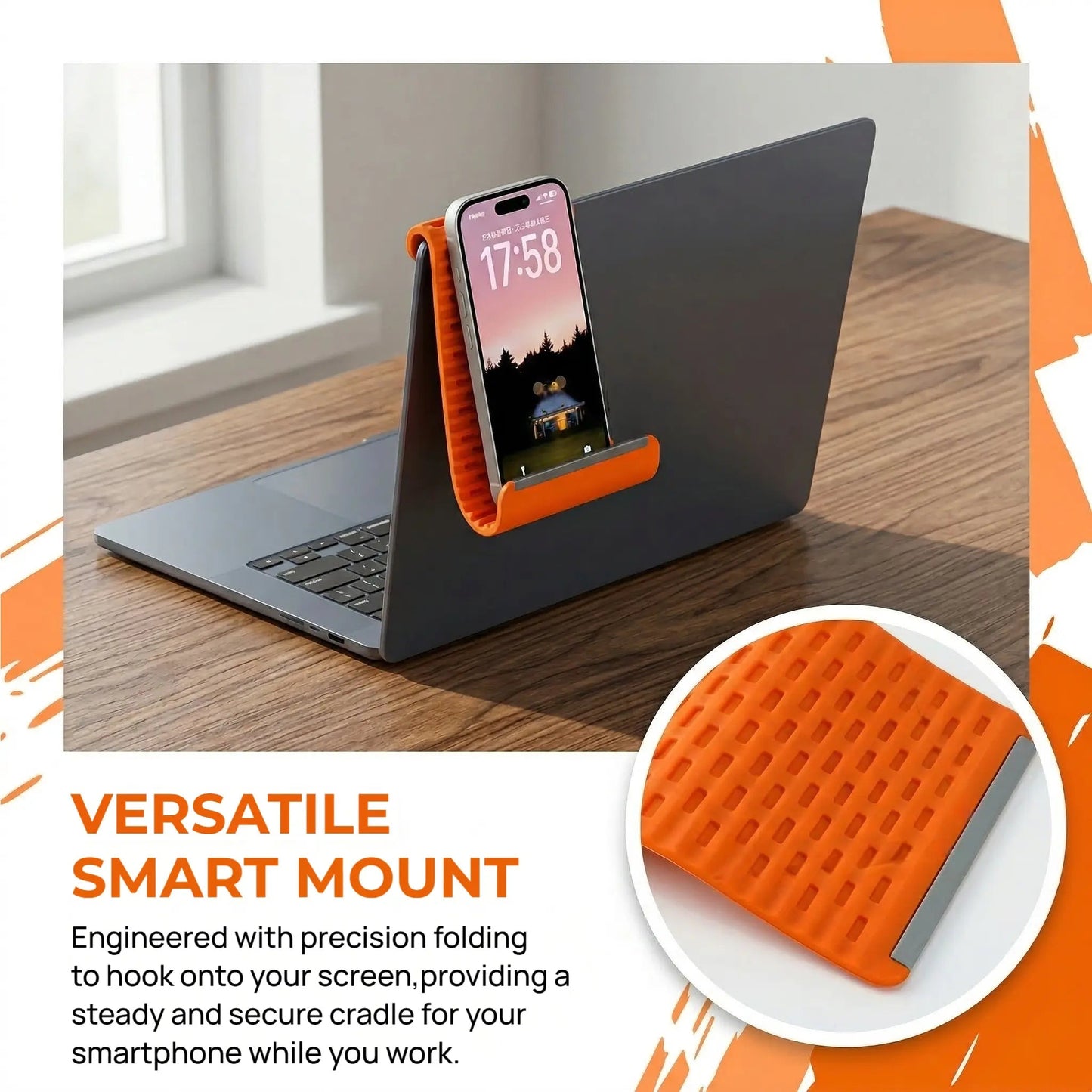 Flexible Silicone Aluminum Phone holder stand, Bendable Rollable Foldable Design, Universal Adjustable Anti-Slip Desktop Mount for Phone Tablet Laptop, Portable Ergonomic Holder for Home Office Travel-YY