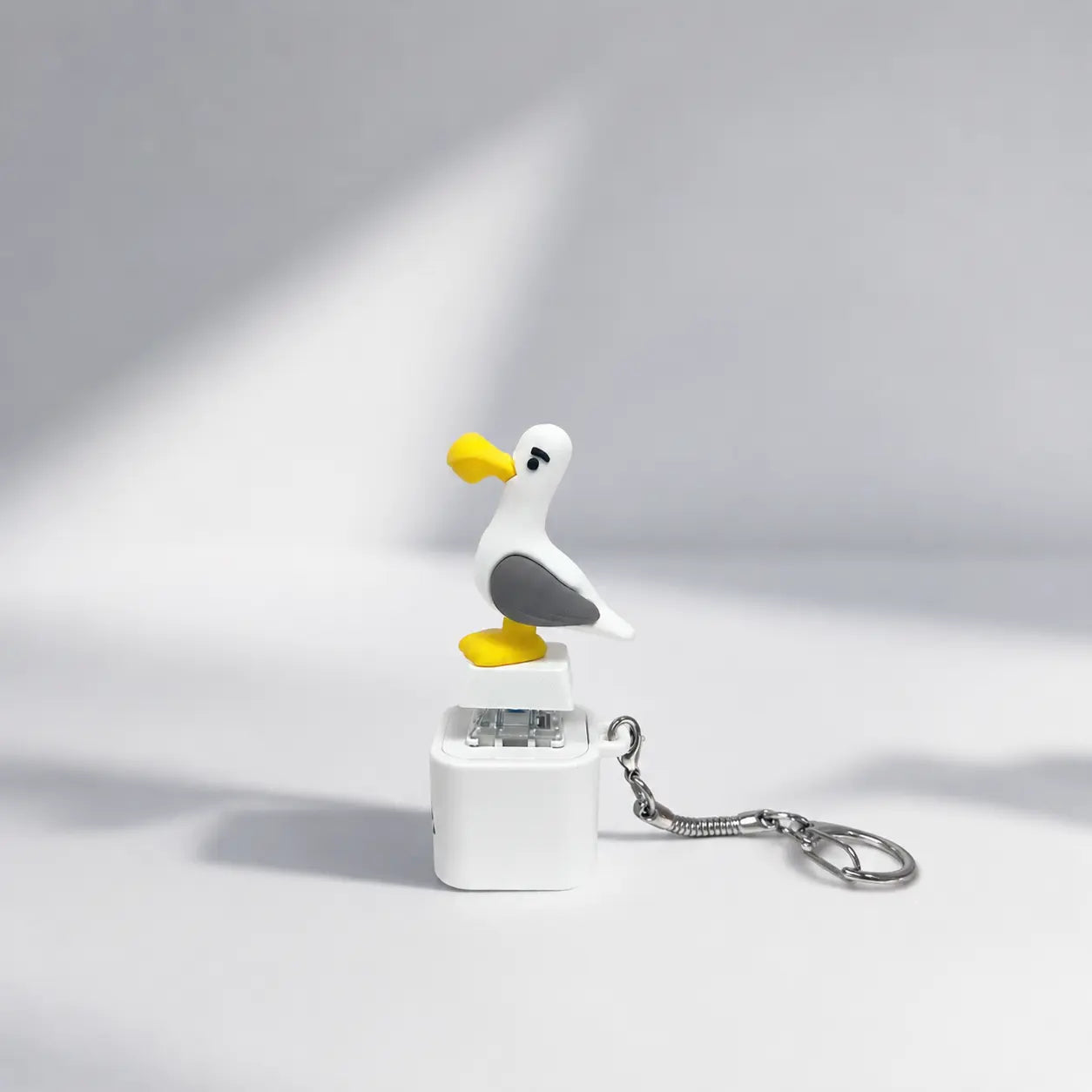 Funny Seagull MINE! Button Keychain-Real Sound & LED Light,Funny Interactive Gift for Friends & Family