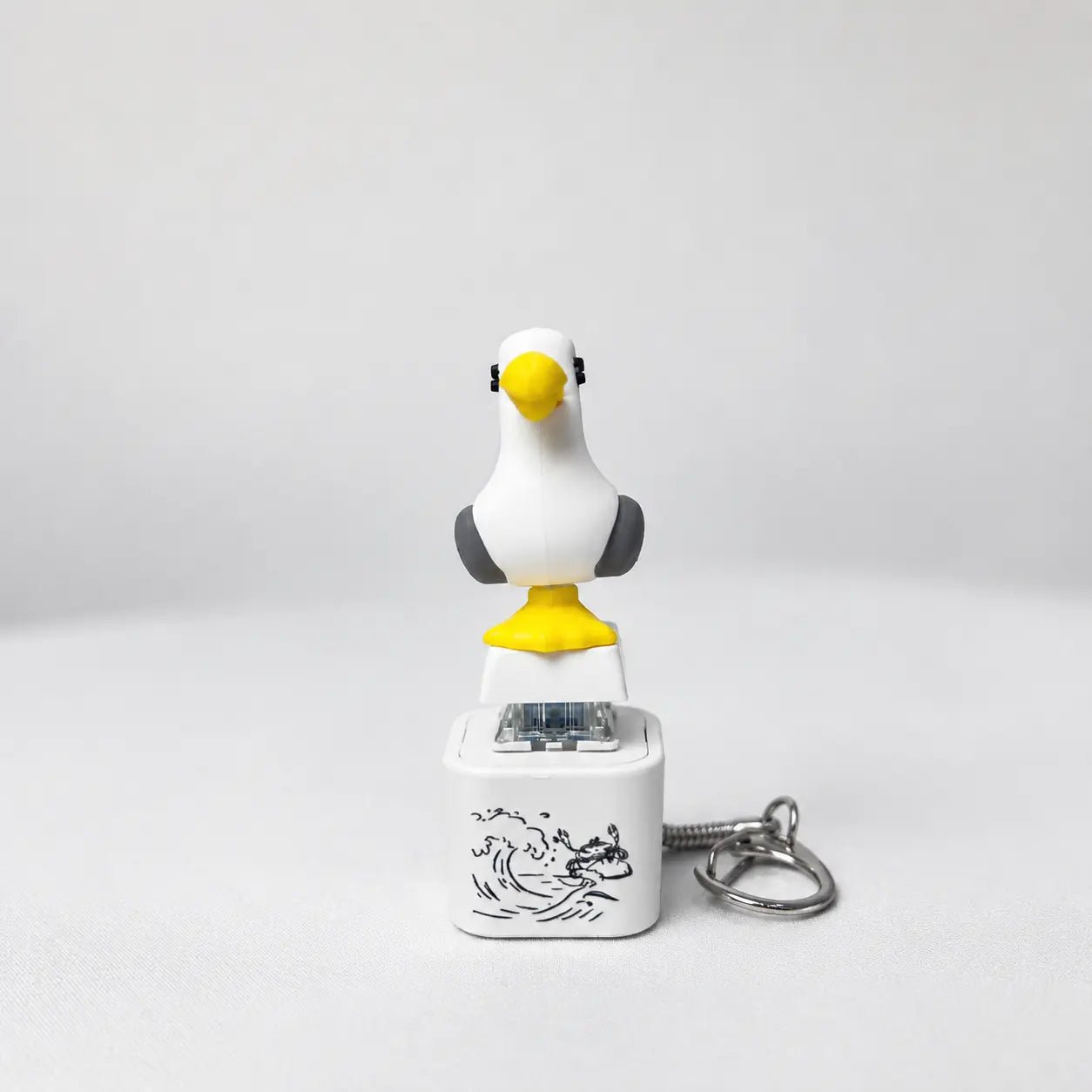 Funny Seagull MINE! Button Keychain-Real Sound & LED Light,Funny Interactive Gift for Friends & Family