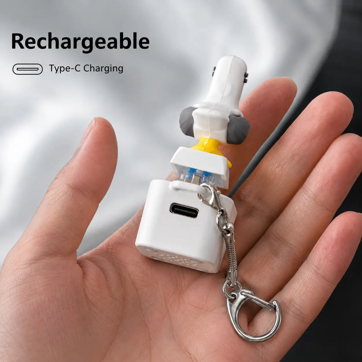 Funny Seagull MINE! Button Keychain-Real Sound & LED Light,Funny Interactive Gift for Friends & Family