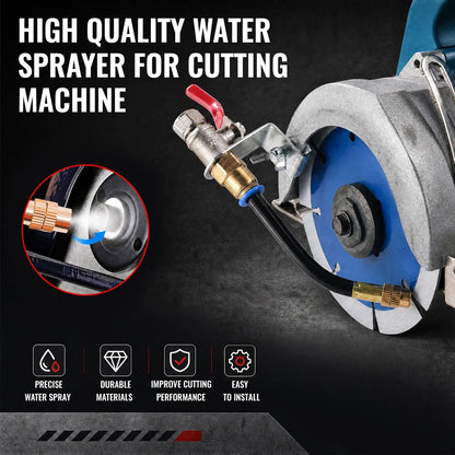 Angle Grinder Dust Remover Water Sprayer, 3.9" (10cm) Aluminum & Brass Misting Attachment, Dual-Mode Adjustable Water Feed for Cutting Tile, Concrete, Marble & Stone