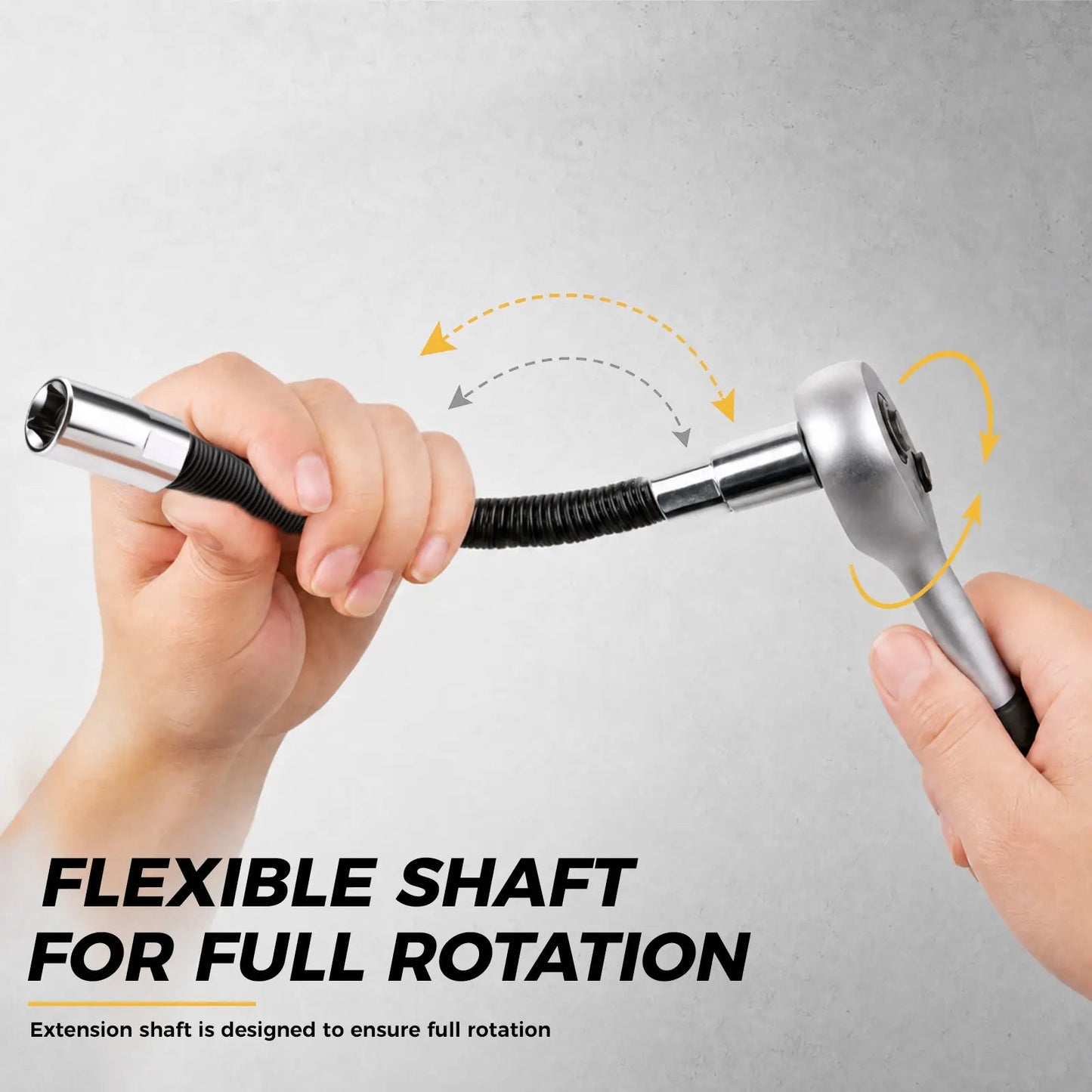 Flexible Socket Extension Bar Set 3-Piece 1/2" 3/8" 1/4" Shaft Drive 10" 8" 6"-Spring-Loaded Detent Balls to Prevent Slipping, fathersdaygift fathersdaygift