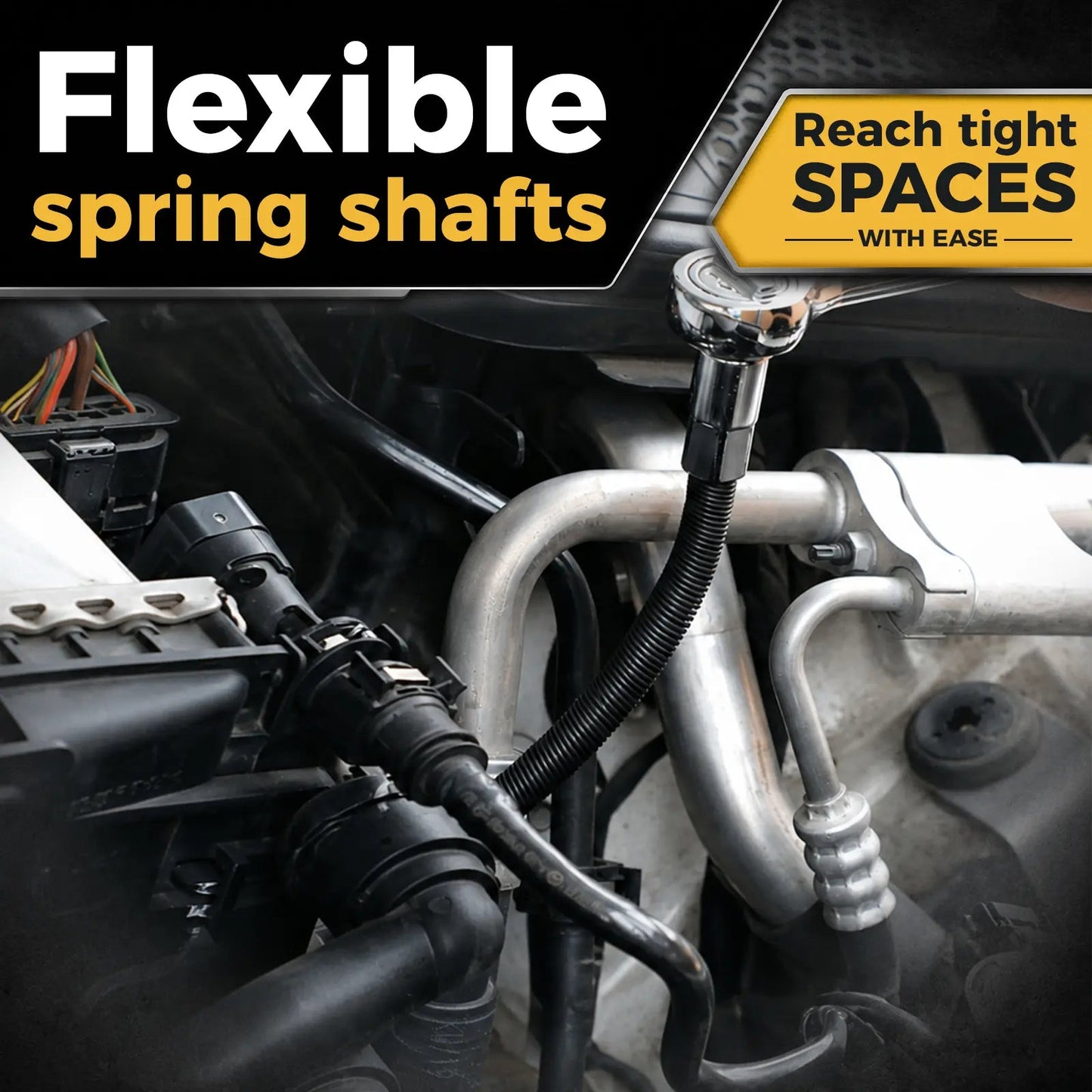 Flexible Socket Extension Bar Set 3-Piece 1/2" 3/8" 1/4" Shaft Drive 10" 8" 6"-Spring-Loaded Detent Balls to Prevent Slipping, fathersdaygift fathersdaygift