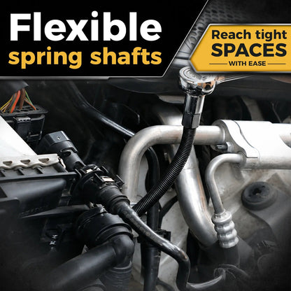 Flexible Socket Extension Bar Set 3-Piece 1/2" 3/8" 1/4" Shaft Drive 10" 8" 6"-Spring-Loaded Detent Balls to Prevent Slipping, fathersdaygift fathersdaygift