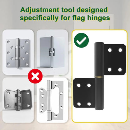 Heavy Duty Door Hinge Adjustment Tool, 2-in-1 Hinge Gap Aligning Wrench, Universal Hinge Bender for Residential, Fire, Security & Clean-Room Flag Hinges
