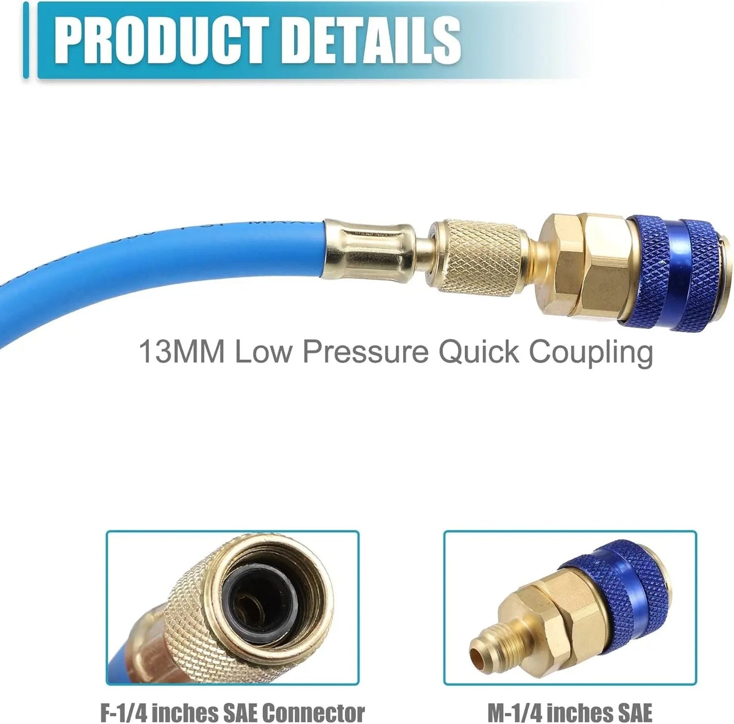 Oil and Dye Injectors Kit 30ml/1 Oz Hand Push Compressor Manual AC Oil Dye Injector with Quick Coupler 1/4 SAE Connector Car HVAC Compressor Oil Dye Injector Refrigerant Tool