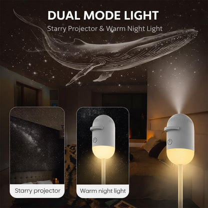 Galaxy Projector 2-in-1 Starry Sky Projector & Night Light USB Galaxy Projector Night Light for Bedroom Hallway Ceiling Decor (1 Light+3 Pcs)