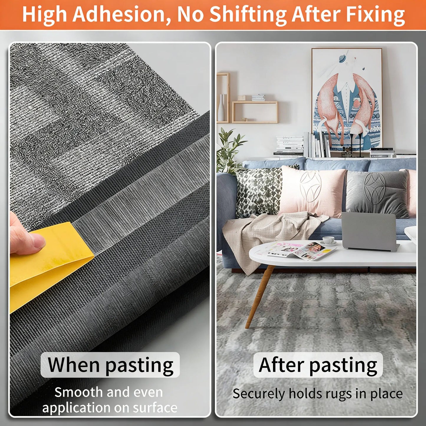 Heavy-Duty Double Sided Tape, Strong Adhesive, Waterproof & Removable, No Residue, Ideal for Carpet, Wallpaper, Balloons & Home Use
