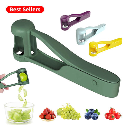 Deals for You Days LUVAN Grape Cutter for Toddlers 1-3 - Stainless Steel Baby Fruit Slicer Safe & Easy Grape, Cherry Tomato, Strawberry, Blueberry Cutter - Lightweight Kitchen Gadget for Fruit Salad & Cake Decor