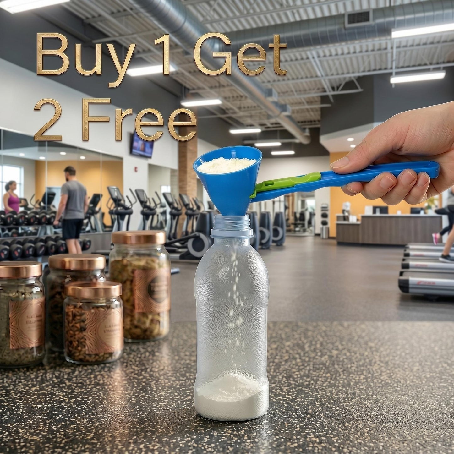 [Buy 1 Get 2 Free] Multi Purpose Spoon&Funnel&Scoop High Quality Funnel for Pre Workout Creatine Powder Formula Coffee Scoop & Funnel Fits bottle necks up to 1.1 inches
