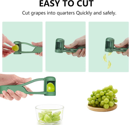 Deals for You Days LUVAN Grape Cutter for Toddlers 1-3 - Stainless Steel Baby Fruit Slicer Safe & Easy Grape, Cherry Tomato, Strawberry, Blueberry Cutter - Lightweight Kitchen Gadget for Fruit Salad & Cake Decor