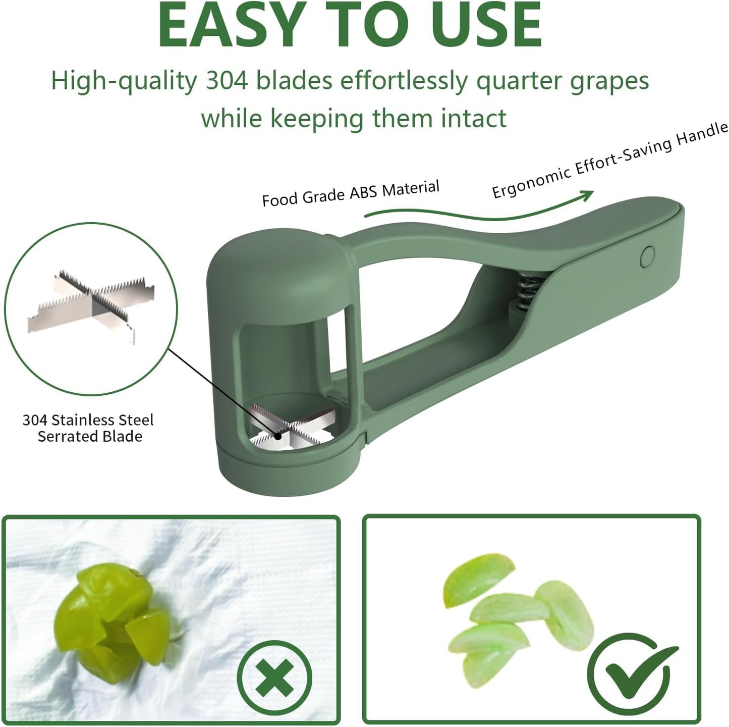 Deals for You Days LUVAN Grape Cutter for Toddlers 1-3 - Stainless Steel Baby Fruit Slicer Safe & Easy Grape, Cherry Tomato, Strawberry, Blueberry Cutter - Lightweight Kitchen Gadget for Fruit Salad & Cake Decor