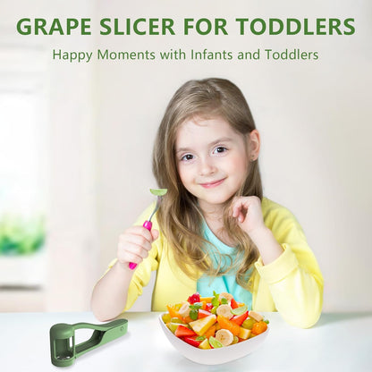 Deals for You Days LUVAN Grape Cutter for Toddlers 1-3 - Stainless Steel Baby Fruit Slicer Safe & Easy Grape, Cherry Tomato, Strawberry, Blueberry Cutter - Lightweight Kitchen Gadget for Fruit Salad & Cake Decor