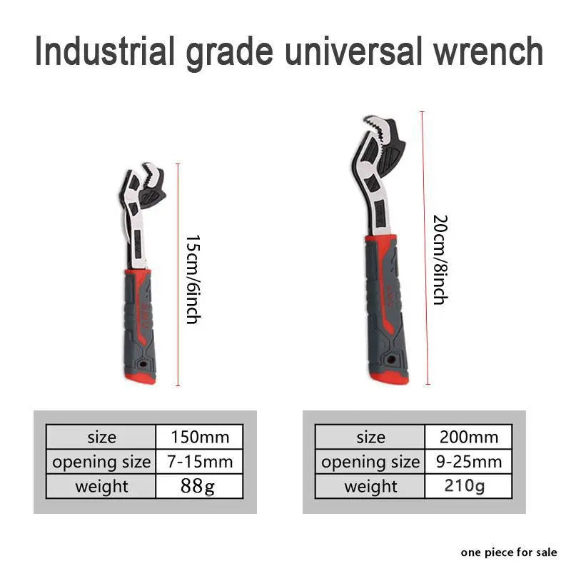 Multifunctional Self-locking Wrench, 6, 8, 10, 12 Inch Multi-model Pipe Flexible Wrench, Quick-Opening for Water Heating Pipes, Pipe Wrench Set