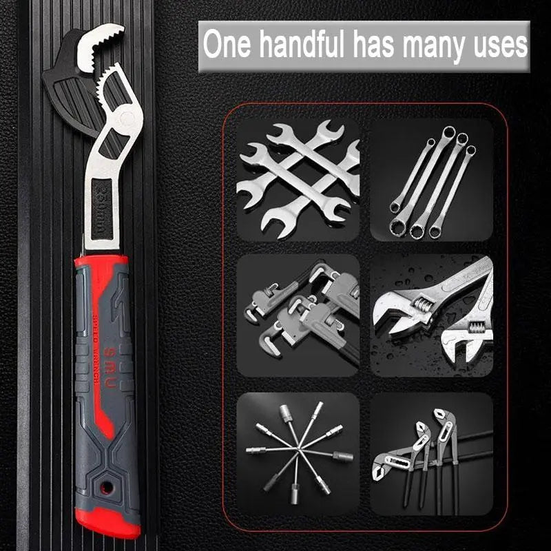 Multifunctional Self-locking Wrench, 6, 8, 10, 12 Inch Multi-model Pipe Flexible Wrench, Quick-Opening for Water Heating Pipes, Pipe Wrench Set