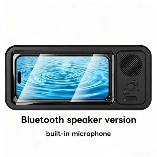 Bathroom shower waterproof phone holder Bluetooth speaker 360°Rotation touch screen mobile phone box watch movie listening music Summervibes