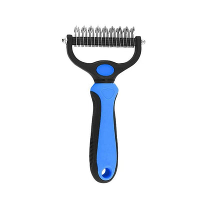 Pet Dematting Undercoat Rake for Long-Haired Dogs & Cats, Double-Sided Grooming Comb for Loose Fur and Light Tangles, Routine Pet Coat Care Tool, Results May Vary by Coat Type
