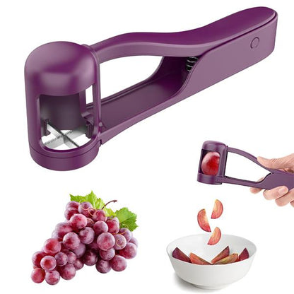 Deals for You Days LUVAN Grape Cutter for Toddlers 1-3 - Stainless Steel Baby Fruit Slicer Safe & Easy Grape, Cherry Tomato, Strawberry, Blueberry Cutter - Lightweight Kitchen Gadget for Fruit Salad & Cake Decor