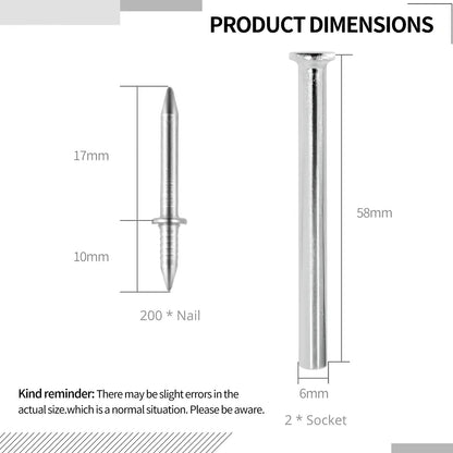 200 Count Non-Marking Double-Headed Skirting Nails Sturdy Damage-Free Wall Installation Kit for Easy Application Functional Mounting Nails for Baseboards Wall Panels Furniture Cover Plates No Drilling Required
