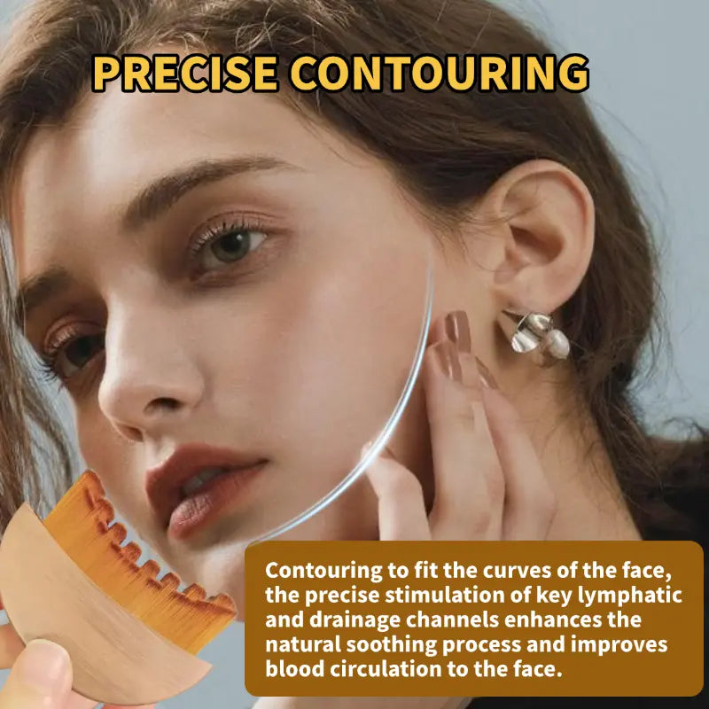 Summervibes Face Lymphatic Contour Brush for Jawline & Chin Sculpting Dry Brushing Massager for Lymphatic Drainage & Facial Fatigue Relief Ergonomically Designed to Fit The Skin Precisely 1PCS Beauty Roller Daily