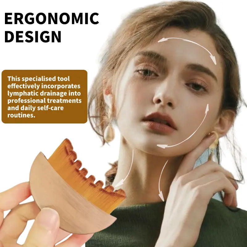 Summervibes Face Lymphatic Contour Brush for Jawline & Chin Sculpting Dry Brushing Massager for Lymphatic Drainage & Facial Fatigue Relief Ergonomically Designed to Fit The Skin Precisely 1PCS Beauty Roller Daily